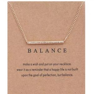 BALANCE Gold Bar Inspirational Gift Necklace, New